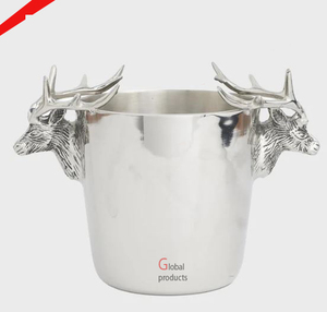 ตู้แช่ไวน์โลหะทรงกลมสีเงินพร้อมขาตั้งสำหรับบาร์และงานเลี้ยงดีไซน์แฟนซี - Product Image 5