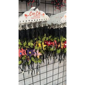 Pulseras de Tela con Flores Bordadas C+store, Encaje Negro de 20mm-29mm, Pulseras de Tela a la Moda, Diseño Duradero - Product Image 5