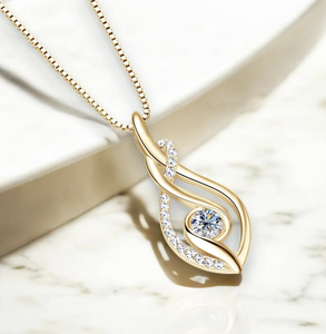 Collier pendentif en moissanite en argent sterling 925 personnalisable certifié de l'Inde Fabricant d'exportation de bijoux - Product Image 2