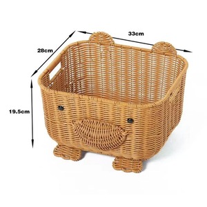Cesta de Mimbre Plástico Tejida a Mano con Diseño de Oso, Cestas de Almacenamiento Hechas a Mano, Mimbre Natural, Modernas y Multifuncionales, Hechas en Vietnam - Product Image 2