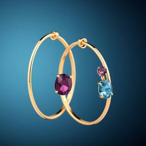 Fábrica de moda al por mayor 18kGold Plated Custom Zircon Desgisner Mujeres Joyería Pendiente de aro - Product Image 6