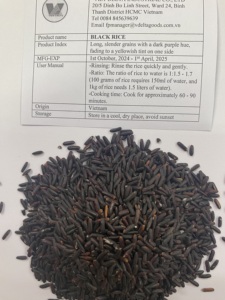 Bolsa de 22 onzas de arroz integral negro de grado premium, grano entero sin gluten, grado de exportación de Vietnam - Product Image 2