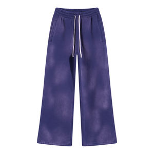 กางเกงวอร์มผ้าฝ้าย 100% คุณภาพสูง ออกแบบโลโก้และดีไซน์ได้ตามต้องการ มีกระเป๋า กางเกงแทร็คขายาวทรงหลวมสำหรับผู้ชาย - Product Image 2