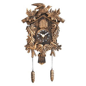 Horloge murale à <span class=keywords><strong>coucou</strong></span> sculptée multicolore Huayang T52, mécanisme à quartz silencieux, pendule en forme de cône de pin <span class=keywords><strong>pour</strong></span> salon - Product Image 5