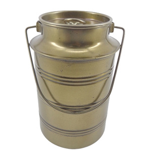 Metal <b>Bucket</b> With <b>Lid</b> and Handle Brass Antique Plating <b>Bucket</b> for Kitchen Uses Customized in Bulk - Product Image 1