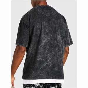 Camiseta para hombre Vintage Acid Wash T Shirt Custom Cut and Sew T Shirt 100% Cotton Graphic Printing Heavyweight Acid Washed - Product Image 2