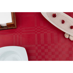 Nappe à carreaux bordeaux 160x160cm en tissu extra-épais, adaptée aux tables de 156x156cm, B2B - Product Image 1
