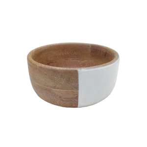 Grossiste Bol de service alimentaire en bois de forme ronde fini naturel pour cuisine Table à manger Bols de service alimentaire faits à la main en vrac - Product Image 1