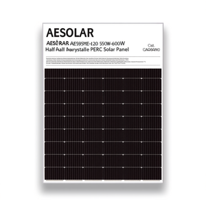 Panneau solaire monocristallin PERC à demi-cellules haute efficacité AESOLAR AE595ME-120 550W-600W - Product Image 2