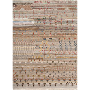 Tapis Manchaha 9x12 noué à la main en laine et soie de bambou - Les-2502 - Tapis géométrique rectangulaire pour salon et couloir, idéal pour la maison - Product Image 1