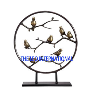 Aluminio Metal forma redonda acabado dorado esculturas modernas de India lujo hecho a mano hogar acento decorativo - Product Image 6