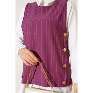 Ensembles trois pièces et deux pièces à rayures magenta pour femmes - Product Image 3