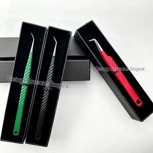 Nouveau 90 degrés couleur différente revêtement en poudre coeur découpe conception 45 degrés en acier inoxydable extension de cils pince à épiler outil de beauté - Product Image 1