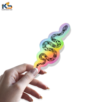 Autocollant pour ordinateur portable en PVC holographique personnalisé résistant aux UV, imperméable, brillant, effet arc-en-ciel, écologique, décoratif