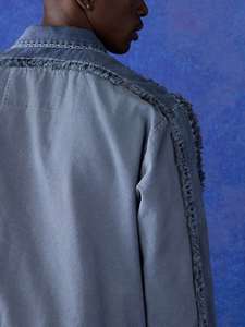 Bombardier vintage surdimensionné à motif brodé avec design personnalisé, veste de travail en denim délavé pour hommes - Product Image 6