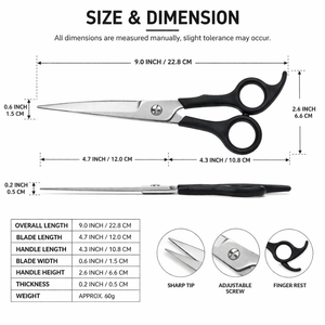 Tijeras Multiusos de Acero Inoxidable con Punta Afilada para Oficina, Hogar, Manualidades, Corte de Tela y Papel, Mango Ergonómico y Duradero - Product Image 3