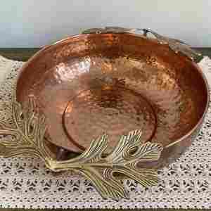 Bol de mélange en cuivre antique de vente chaude en métal de haute qualité fabriqué en Inde à un prix raisonnable pour le camping - Product Image 3