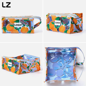 Bolsa de Aseo Personalizada LZ OEM ODM, Diseño Mediterráneo con <span class=keywords><strong>Naranjas</strong></span> y Gelatina Lunar, Bolsa de Maquillaje Plana con Cierre, Impermeable para Viajes, para Mujer - Product Image 1