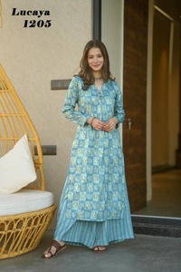 ชุดชาราร่าผ้ามัสลินสวยหรูสไตล์อินเดีย-ปากีสถาน พร้อมเสื้อคุर्ติแบบหนา  ชุดลำลองสำหรับงานปาร์ตี้ งานแต่งงาน หรือใส่ในชีวิตประจำวันสำหรับผู้หญิง - Product Image 5