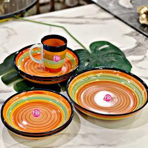 ชุดจานชามเซรามิกสำหรับร้านอาหารชุดรับประทานอาหารลายครามสีขาว - Product Image 1