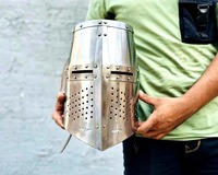 Casque de chevalier teutonique médiéval |   Casque de guerrier fantastique |   Acier doux de calibre 18 |   Bricolage industriel |   ODM personnalisable