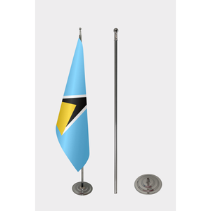 Bandera Oficial de Santa Lucía para Interiores, Logotipo Personalizado, Técnicas de Impresión Digital, Varias Materiales: Algodón, Nailon, Plástico, Vinilo, Seda, Aluminio - Product Image 2