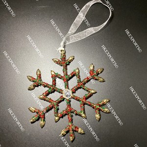 Adornos navideños con cuentas artesanales multicolores para decoraciones colgantes festivas navideñas - Product Image 2