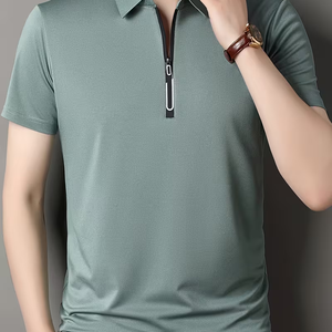 Polo de Alta Calidad 2026 con Cierre y Logotipo Personalizado, 180 g/m², Camiseta Polo de Algodón para Golf, Camiseta con Cuello para Hombre - Product Image 4