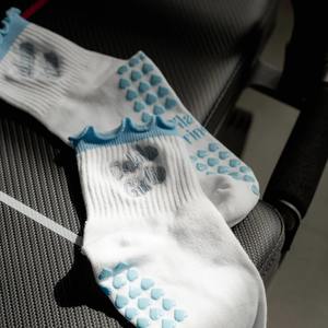 Custom Text Embroidery Ruffles Cuff Grip <b>Socks</b> High-quality Cotton Pilates <b>Socks</b> Terry Sole Grip <b>Socks</b> <b>Women</b> Vietnam Factory - Product Image 3
