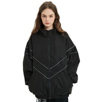 Mode Y2K personnalisée, hiver, grande taille, décontracté, ample, réversible, respirant, fermeture éclair, vintage, streetwear, hip hop, polyester