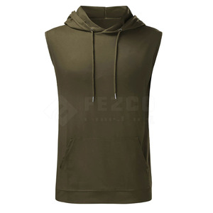 Personnalisés de qualité supérieure fabriqués en usine sweats à capuche sans manches pour hommes nouveau design prix de gros sweats à capuche sans manches pour hommes - Product Image 1