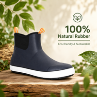Bottes de pluie en néoprène souple pour femme, imperméables, à enfiler facilement, avec languettes de traction, pour le jardin et la mode.