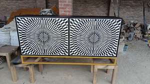 Tables consoles de salon modernes et luxueuses avec incrustation de nacre, buffet artisanal et table basse design, 2 tiroirs - Product Image 2