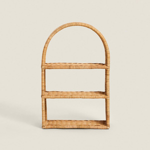 ראטן טבעי צף מדף בעבודת יד תלוי מדפים עבור לק מסמר איפור - Product Image 2