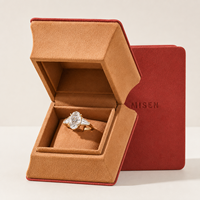 Coffret à bijoux carré rouge bordeaux personnalisé en cuir PU pour bagues, colliers et bracelets, idéal pour les marques de bijoux de luxe