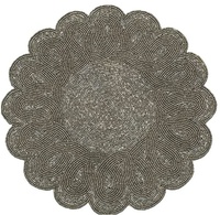 Vente en gros de sets de table ronds brodés personnalisés de couleur verte écologique de luxe avec perles de verre pour occasions de mariage