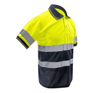 Polos de manga corta de alta visibilidad, chaleco de seguridad reflectante, logotipo OEM personalizado, transpirable, venta al por mayor para trabajos de construcción - Product Image 2
