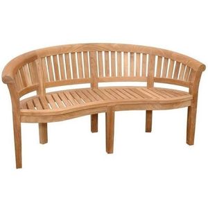 curved teak <b>wood</b> <b>bench</b> outdoor made in indonesia - Product Image 2