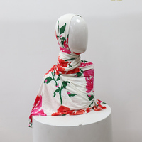 Foulard Hijab en Jersey de Bambou Imprimé Personnalisé, Voile Modeste Doux et Respirant pour Femmes Musulmanes, Cadeau