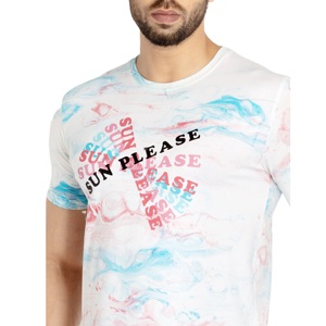 เสื้อยืดผู้ชายผ้าฝ้าย 100% ขายส่ง รับผลิตตามแบบ OEM พิมพ์โลโก้สีด้วยเทคนิคซิลค์สกรีน คอโอเวอร์เนค ระบายอากาศได้ดี - Product Image 5