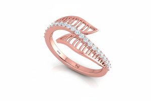 แหวนทอง14K และเพชรธรรมชาติหรูหราของผู้หญิง0.30Ctw ออกแบบอย่างมีสไตล์ - Product Image 3