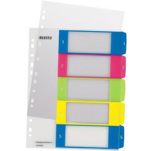 Leitz WOW DIN <b>A4</b> Extra Wide Multicolor Polypropylene File <b>Folder</b> Accessories Register 1-5 LEITZ - Product Image 2