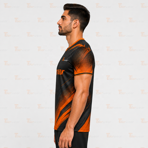 เสื้อฟุตบอลผู้รักษาประตู คอวี ระบายอากาศ แห้งเร็ว ทนทาน ยืดหยุ่น แขนสั้น ชุดทีมฟุตบอล ชุดยูนิฟอร์มทีม แบบสั่งทำ - Product Image 3