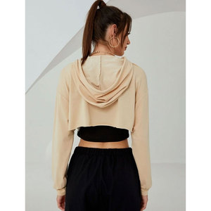 Conjunto Deportivo Informal de Dos Piezas para Mujer, Color Sólido, Sudadera con Capucha y Pantalones Cortos, Conjuntos Cortos de Moda al por Mayor - Product Image 3