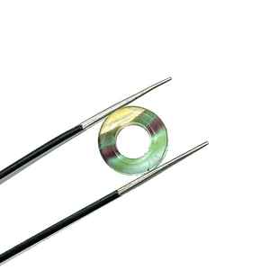 Perles de fluorite arc-en-ciel multicolores en forme de beigne, lisses et rondes, pierres précieuses de guérison, perles de beigne de 12 mm - Product Image 4