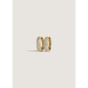 Diamond Pav Dome <b>Huggie</b> Earrings - Product Image 1