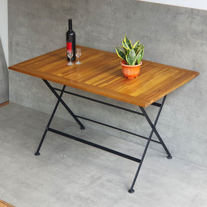 REFORD 120x75cm <b>Folding</b> Outdoor <b>Table</b> Portable Rectangle Garden <b>Table</b> Made Melaleuca Wood CFD68075 for Courtyard Kitchen <b>Dining</b> - Product Image 2