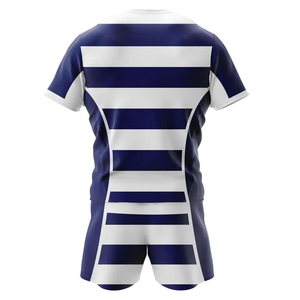 High Quality White Oversized <b>Long</b> <b>Sleeve</b> Cropped Men's <b>Rugby</b> Jersey <b>Shirt</b> Vintage Striped Uniform Cotton Jersey Cheap price OEM - Product Image 2