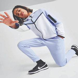 Pantalon de survêtement à capuche zippé en polyester pour hommes, survêtement de sport imprimé écologique pour garçons, survêtement d'hiver en polaire - Product Image 1