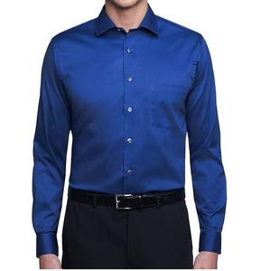 Chemise à manches longues pour homme, coupe ajustée décontractée, polyester/coton de haute qualité, flanelle carrée, couleur unie, respirante, anti-froissement - Product Image 3